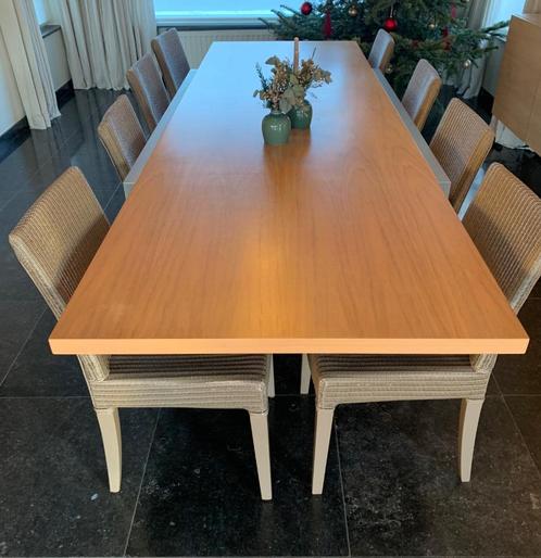 Tafel en 8 stoelen, Huis en Inrichting, Tafels | Eettafels, Gebruikt, 50 tot 100 cm, 200 cm of meer, Vijf personen of meer, Rechthoekig