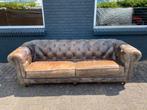 Stoere Chesterfield zetel vintage bruin GRATIS GELEVERD!, Ophalen of Verzenden