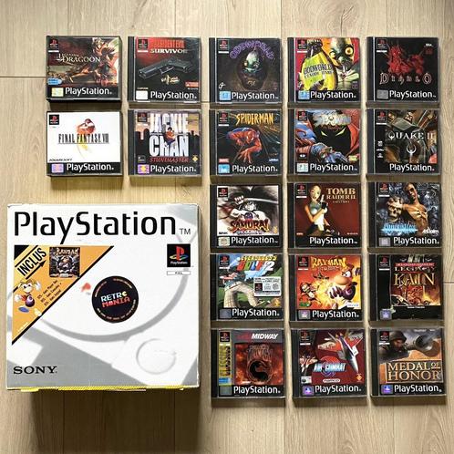 Playstation 1-console + games, Games en Spelcomputers, Games | Sony PlayStation 1, Zo goed als nieuw, Vechten, Ophalen of Verzenden
