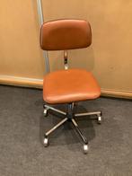 Vintage leren bureaustoel, Huis en Inrichting, Ophalen, Gebruikt, Bruin, Bureaustoel