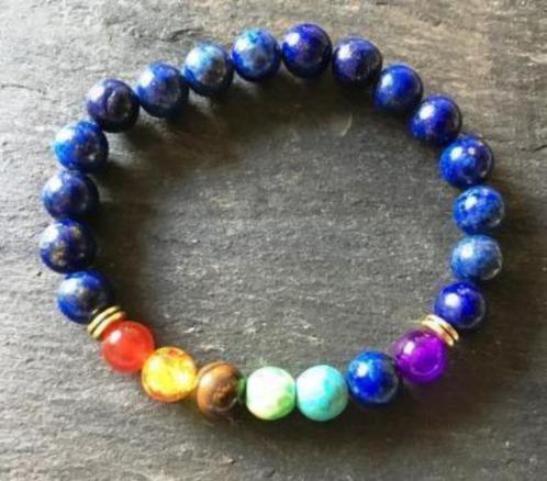 Lapis Lazuli Chakra armband, Bijoux, Sacs & Beauté, Bracelets, Neuf, Élastique, Bleu, Avec bracelets à breloques ou perles, Avec pierre précieuse