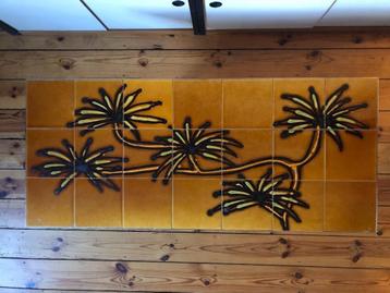 Vintage design tegeltafel / salontafel beschikbaar voor biedingen
