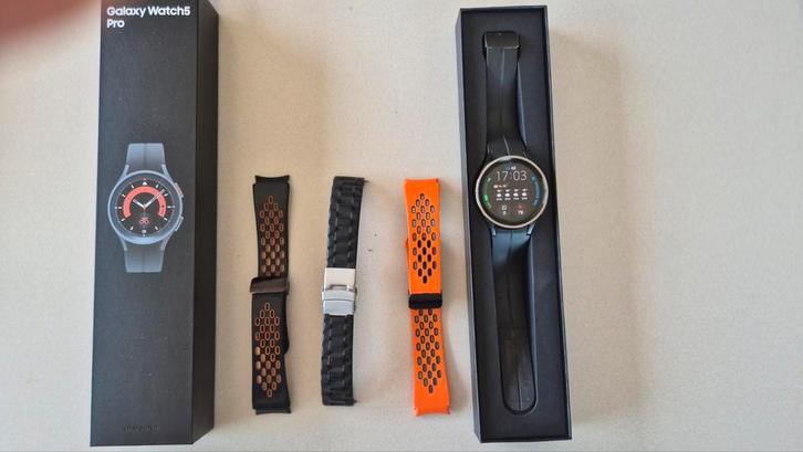 Galaxy Watch 5 pro, Handtassen en Accessoires, Smartwatches, Gebruikt, Zwart, GPS, Ophalen of Verzenden