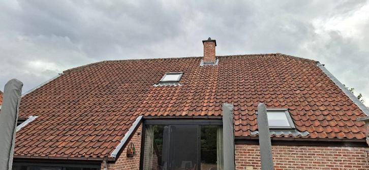 Boomse pannen te koop, Doe-het-zelf en Bouw, Dakpannen en Dakbedekking, Gebruikt, Dakpannen, Steen of Klei, Rood, 15 m² of meer