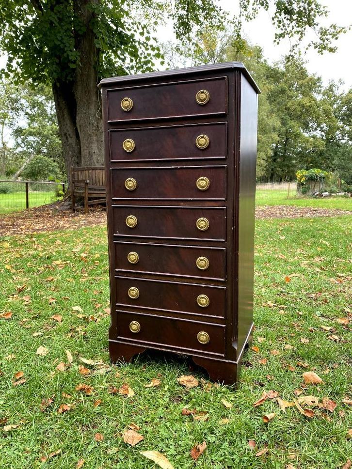 Koloniale houten ladekastje – tijdloos klassiek design, Huis en Inrichting, Kasten | Ladekasten, Gebruikt, Minder dan 100 cm, Minder dan 50 cm