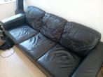 Canapé cuir noir, Maison & Meubles, 200 à 250 cm, Banc droit, Enlèvement, Utilisé