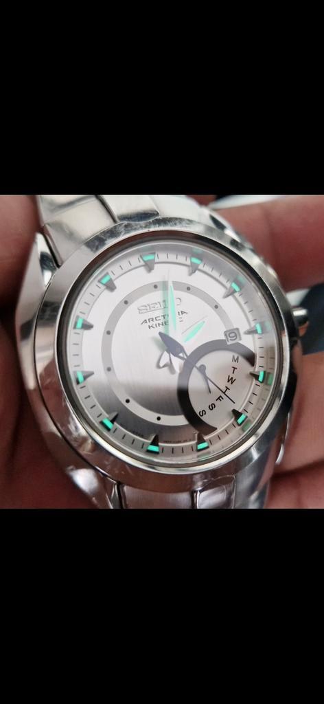 SEIKO KINETIC ARCTURA 5M54-0AB0 NIEUWE CAPACITOR, Handtassen en Accessoires, Horloges | Heren, Gebruikt, Polshorloge, Seiko, Staal