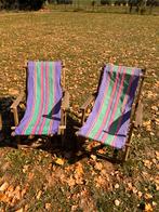 Leuke vintage strandstoelen, Tuin en Terras, Ophalen, Gebruikt, Hout, Inklapbaar