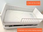 Peuterbed met (opberg)lade en matras, wit, goede staat!, Ophalen, 70 tot 85 cm, 140 tot 160 cm, Zo goed als nieuw