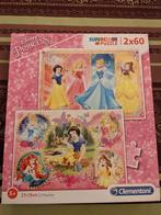 Puzzles Princesses 2-en-1. 2 x 60 pièces. Parfait état., Enfants & Bébés, Comme neuf, Enlèvement ou Envoi