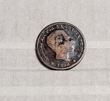 munten spanje 5 centimos 1878 en 10 centimos 1878