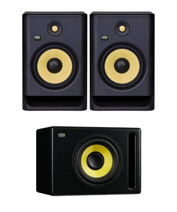 Enceintes de monitorings avec subwoofer., Enlèvement ou Envoi, Comme neuf, Canal audio 2.1, KrK