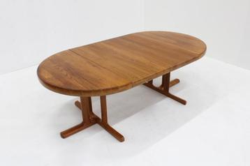 Vintage Deense ronde uitschuifbare eettafel massief teak beschikbaar voor biedingen
