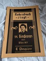 Copie signée des chansons de Rodenbach - R. Ghesquiere, Utilisé, Enlèvement ou Envoi