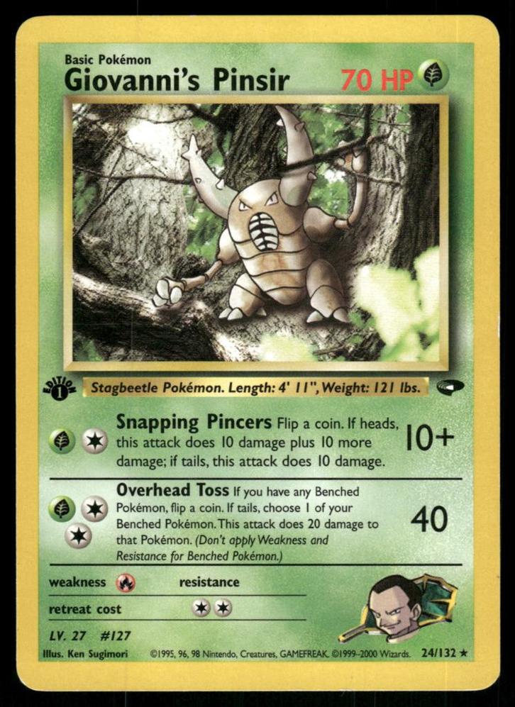 Giovanni's Pinsir 24/132 - Gym Challenge (1st edition), Hobby en Vrije tijd, Verzamelkaartspellen | Pokémon, Gebruikt, Verzenden