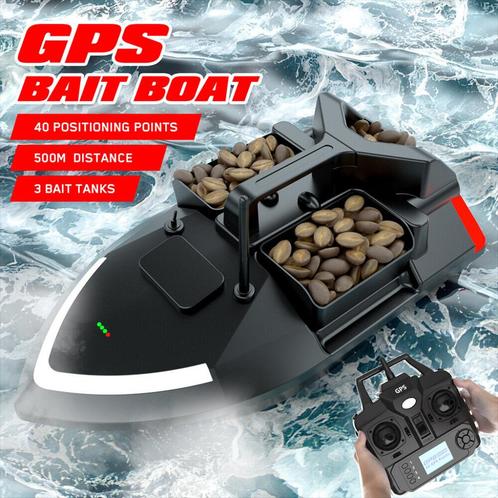 RC Voerboot GPS Fishfinder LCD-Scherm. 500m. Aut. Return, Watersport en Boten, Hengelsport | Karpervissen, Nieuw, Vislijn, Verzenden