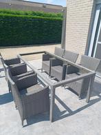 tuintafel (zonder tafelblad) + 6 stoelen, Tuin en Terras, Tuintafels, Ophalen, Gebruikt, Rechthoekig