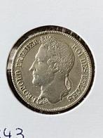 2 fr gelauwerd 1843 Leopold 1, Zilver, Ophalen of Verzenden, Losse munt, Zilver