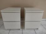 2 nachtkastjes Malm Ikea met glas, Huis en Inrichting, Ophalen, Glas