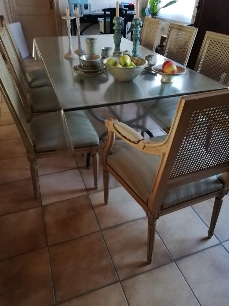 Stoelen 7, 6 + 1armstoel, Huis en Inrichting, Stoelen, Ophalen, Stof