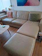 lederen zetel (chaise longe) met poef, Trois personnes, 100 à 125 cm, 250 à 300 cm, Enlèvement