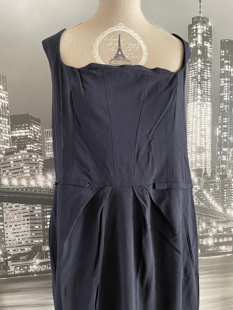 mooie blauwe jurk kleed - merk Scapa - 42/44, Scapa, Maat 42/44 (L), Zo goed als nieuw, Onder de knie