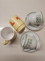 oude oxo tassen;setje d bruin ,bord, Enlèvement ou Envoi