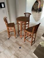 Teak tafeltje met stoelen, Huis en Inrichting, Ophalen, Gebruikt, Hout, Drie