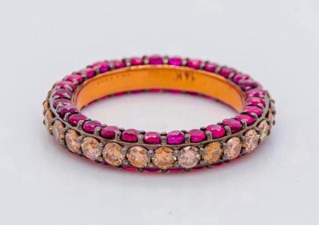 Gouden ring met natuurlijke diamanten/robijnen 4.54 caraat!, Nieuw, Ophalen of Verzenden, 17 tot 18, Met edelsteen