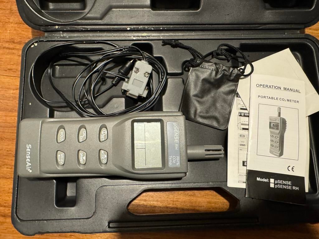 Psense RH CO₂ Meter – draagbare CO2 meter, Ophalen, Zo goed als nieuw, Temperatuur