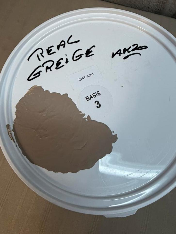 Real Greige (bruinbeige) muurverf voor binnen en buiten 5l, Hobby & Loisirs créatifs, Peinture, Neuf, Peinture acrylique, Enlèvement