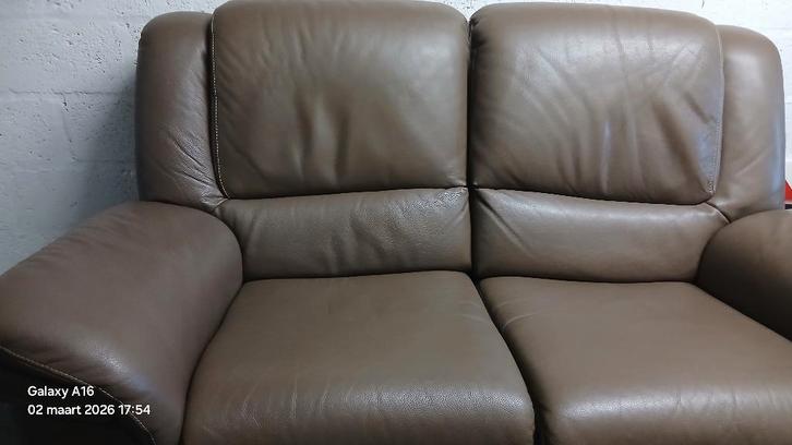 Twee persoons zetel met relaxen, Huis en Inrichting, Zetels | Zetels, Zo goed als nieuw, Rechte bank, Tweepersoons, Minder dan 150 cm