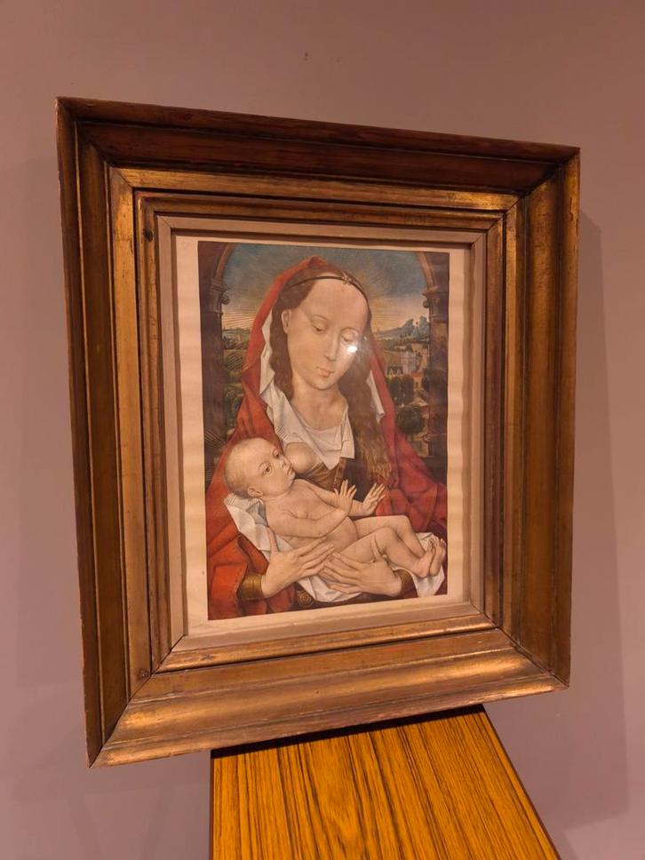 Tableau religieux ancien signé 1943 cadre bois, Antiquités & Art, Antiquités | Objets religieux, Enlèvement