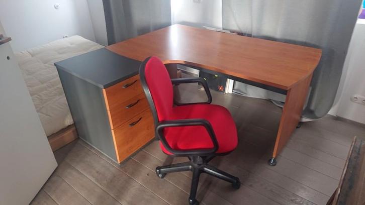 Bureau 170x80xh74 + Caisson à tiroirs 61x44,5xh74, Maison & Meubles, Bureaux, Utilisé, Autres types, Autres marques, Scandinave