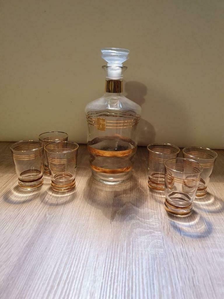 Service à liqueur Luxhem carafe et 6 verres des années 1950, Antiquités & Art, Enlèvement
