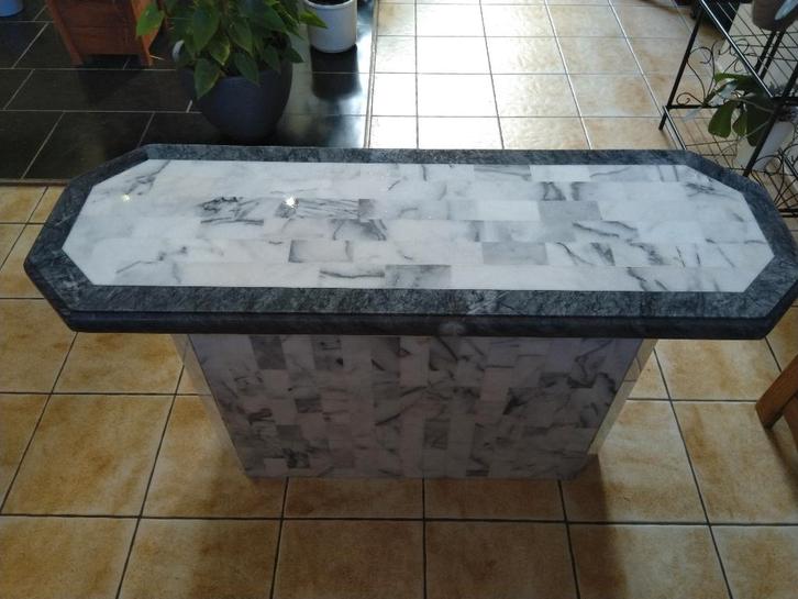 Bijzettafel - marmer, Huis en Inrichting, Tafels | Bijzettafels, Hout, Ophalen