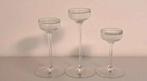 3 glazen theelichthouders, Moins de 25 cm, Enlèvement ou Envoi, Autres couleurs, Comme neuf