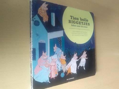 boek: tien bolle biggetjes keken naar de maan:Carll Cneut, Enlèvement ou Envoi, Utilisé, Fiction général, Livre de lecture