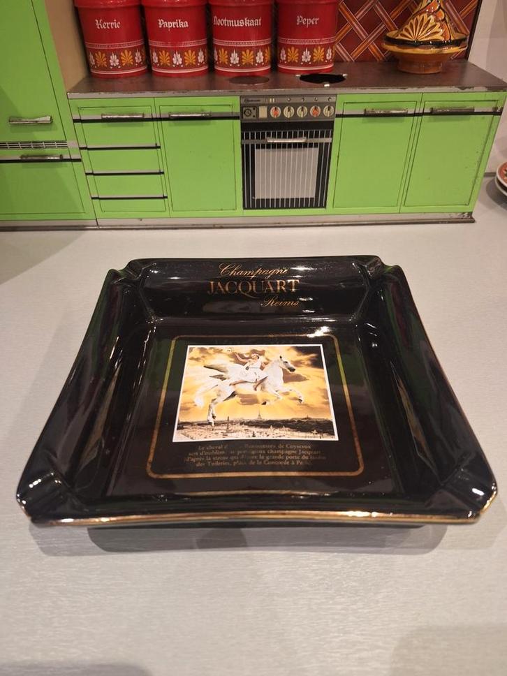 Vintage Asbak Champagne Jacquart, Verzamelen, Biermerken, Ophalen of Verzenden