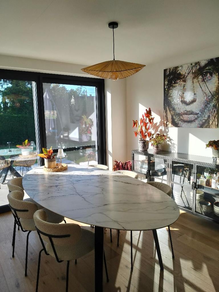 Ovale eettafel, Neuf, 100 à 150 cm, Enlèvement, Autres matériaux