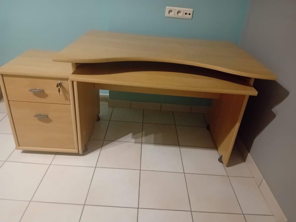 Bureau met kastje + gratis bureaustoel, Bureau d'ordinateur, Autres matériaux, Enlèvement, Utilisé