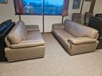 TAUPE BUFFELLEDEREN SALON 3 EN 2 ZIT, Ophalen, Gebruikt, Leer