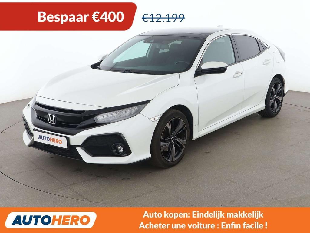 Honda Civic 1.0 VTEC Executive Premium (bj 2017), Auto's, Honda, Voorwielaandrijving, Adaptive Cruise Control, Gebruikt, Zwart