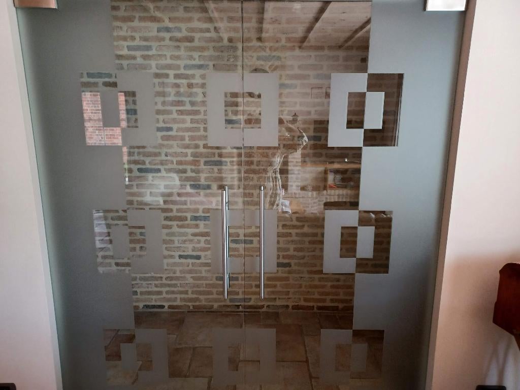 pivoterende glazen deur, Doe-het-zelf en Bouw, Deuren en Vliegenramen, Zo goed als nieuw, Binnendeur, 200 tot 215 cm, 120 cm of meer