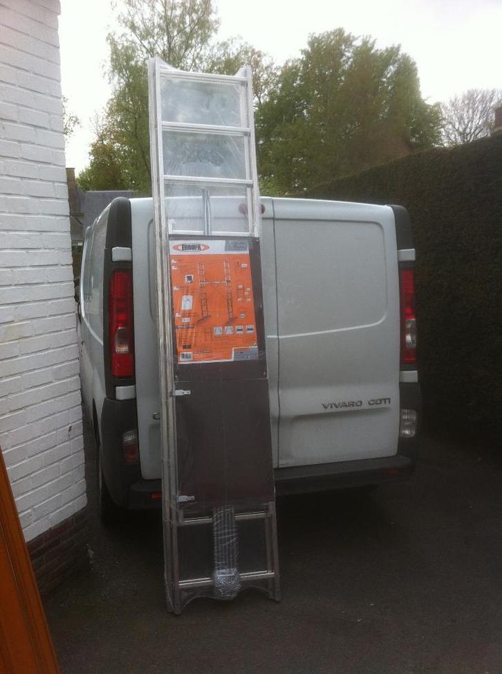 stelling werkhoogte 4 m, Doe-het-zelf en Bouw, Steigers, Gebruikt, Ophalen