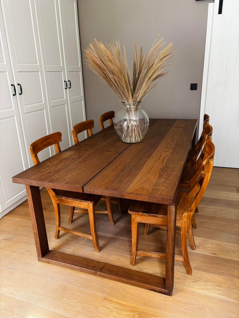 Houten eettafel, Huis en Inrichting, Ophalen, Zo goed als nieuw