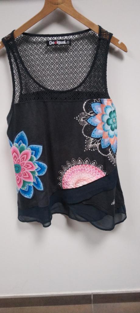 Desigual tanktop, Kleding | Dames, Blouses en Tunieken, Gedragen, Maat 42/44 (L), Zwart, Ophalen of Verzenden