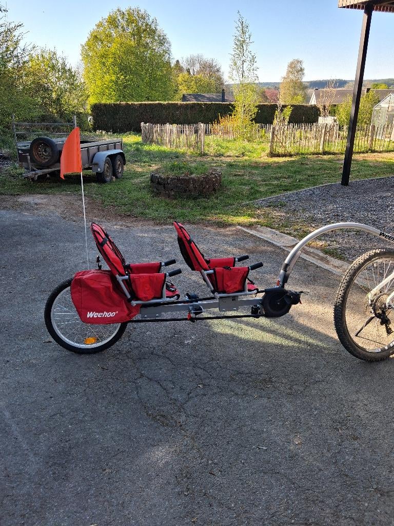 Remorque vélo Weehoo 2 enfants, Fietsen en Brommers, Fietsaccessoires | Aanhangwagens en Karren, Gebruikt, Kinderkar, Ophalen