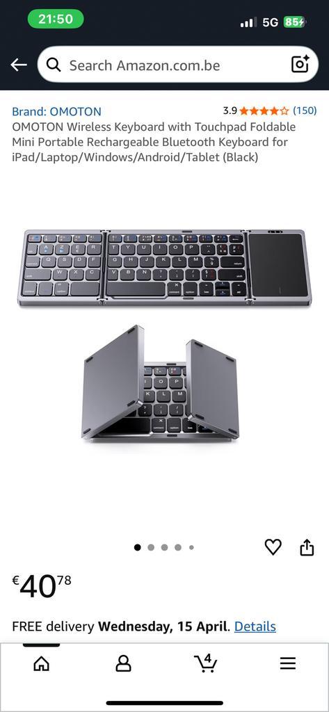 Clavier pliable Omoton, Informatique & Logiciels, Chromebooks, Neuf, Enlèvement ou Envoi
