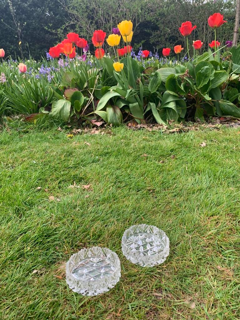 Set van 2 geslepen kristallen schaaltjes, Ophalen of Verzenden